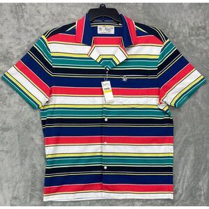 NWT Original Penguin Men's‎ Hawaiian Shirt Size Medium Sodalite Blue 100% Cotton